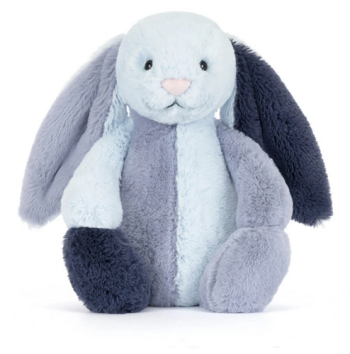 Jellycat Bashful Patchwork Modrý zajačik