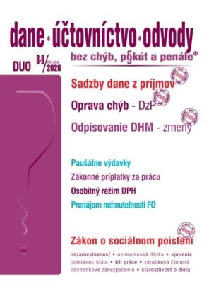 Dane účtovníctvo odvody 8-9/2026 - Oprava chýb – priznanie k dani z príjmov PO