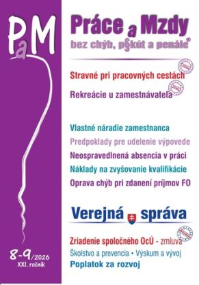 Práce a Mzdy 8-9/2026 - Stravné, Rekreácie