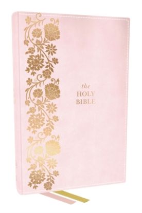KJV Personal Size Large Print End-of-Verse Reference Bible, Pink Leathersoft, Red Letter, Comfort Print