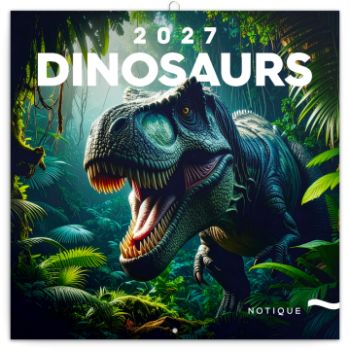 NOTIQUE Poznámkový kalendár Dinosaury 2027, 30 x 30 cm