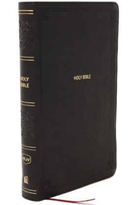 NKJV Giant Print End-of-Verse Reference Bible, Black Leathersoft, Red Letter, Comfort Print