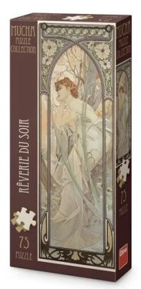 Puzzle panoramatické Alfons Mucha – Snění večera 75 Dino