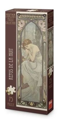 Puzzle panoramatické Alfons Mucha – Odpočinek noci 75 Dino