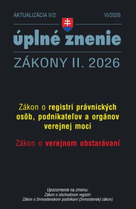 Aktualizácia II/2 2026 – Obchodné a občianske právo