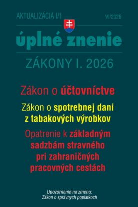 Aktualizácia I/1 2026 – daňové a účtovné zákony