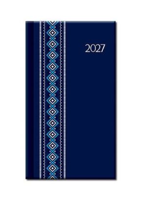 Diáre Mini diár A6 - FOLK modrý 2027