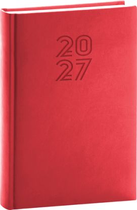 NOTIQUE Denný diár Aprint 2027, červený, 15 x 21 cm