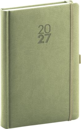 NOTIQUE Denný diár Diamante 2027, olivový, 15 x 21 cm