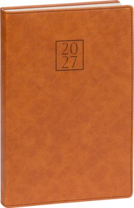 NOTIQUE Denný diár Prestigio 2027, hnedý, 15 x 21 cm