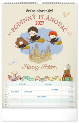 NOTIQUE Nástenný kalendár Rodinný plánovací Harry Potter 2027, 33 x 46 cm