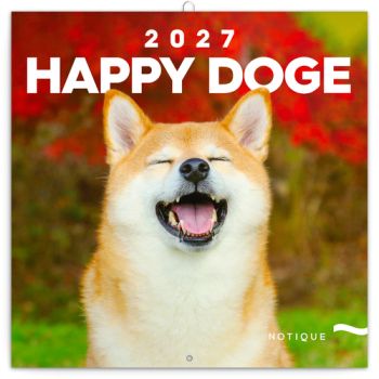 NOTIQUE Poznámkový kalendár Happy Doge 2027, 30 x 30 cm