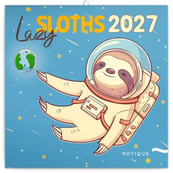 NOTIQUE Poznámkový kalendár Pohodové leňochody 2027, 30 x 30 cm