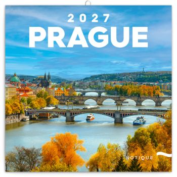 NOTIQUE Poznámkový kalendár Praha 2027, 20 x 20 cm