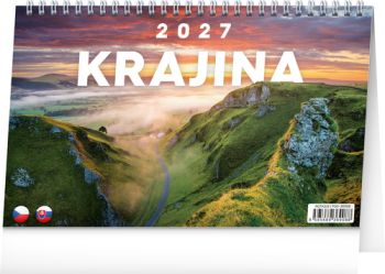 NOTIQUE Stolový kalendár Krajina CZ/SK 2027, 23,1 x 14,5 cm
