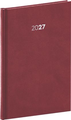 NOTIQUE Týždenný diár Balakon 2027, bordó, 15 x 21 cm