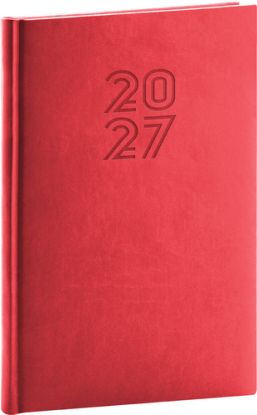NOTIQUE Týždenný diár Aprint 2027, červený, 15 x 21 cm