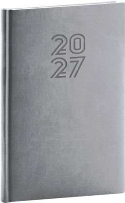 NOTIQUE Týždenný diár Aprint 2027, šedý, 15 x 21 cm