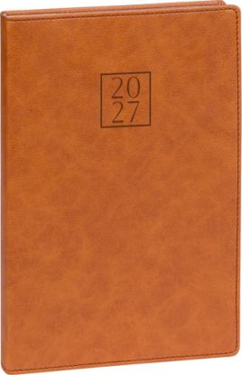 NOTIQUE Týždenný diár Prestigio 2027, hnedý, 15 x 21 cm