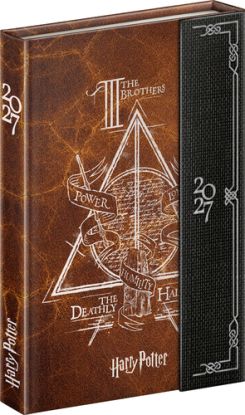 NOTIQUE Týždenný magnetický diár Harry Potter – Relikvie smrti 2027, 11 x 16 cm