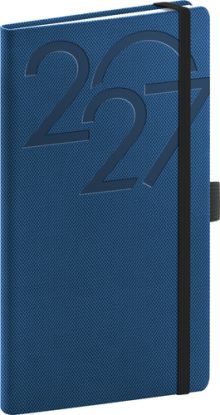 NOTIQUE Vreckový diár Ajax 2027, modrý, 9 x 15,5 cm