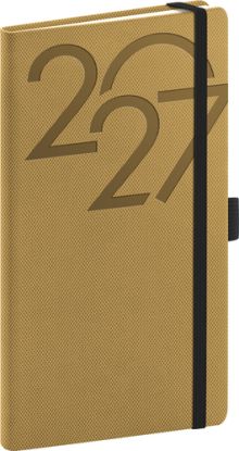 NOTIQUE Vreckový diár Ajax 2027, zlatý, 9 x 15,5 cm