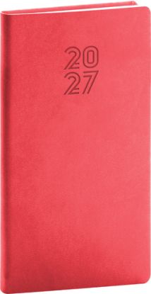 NOTIQUE Vreckový diár Aprint 2027, červený, 9 x 15,5 cm