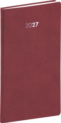 NOTIQUE Vreckový diár Balakon 2027, bordó, 9 x 15,5 cm