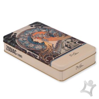 Plechová dóza Alfons Mucha - Zodiak, 24 × 14 × 4 cm