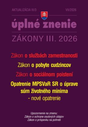 Aktualizácia III/3 2026 – Zamestnanosť