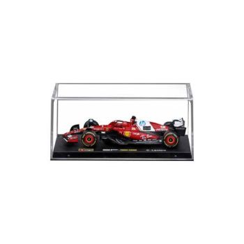Bburago Formula 1 Ferrari SF-25 č. 16 Charles Leclerc v dekoratívnom boxe – mierka 1:43