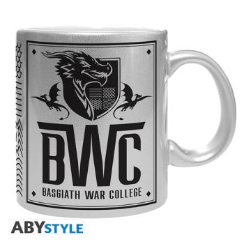 Štvrté krídlo - Hrnček 320 ml - Basgiath War College - strieborná