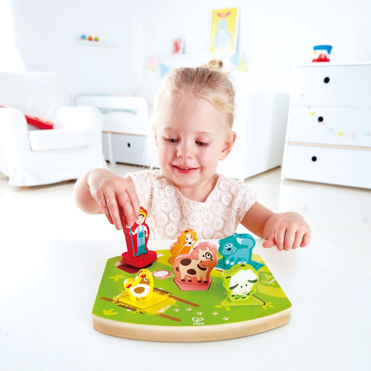 Drevené zvukové puzzle Na gazdovskom dvore HAPE
