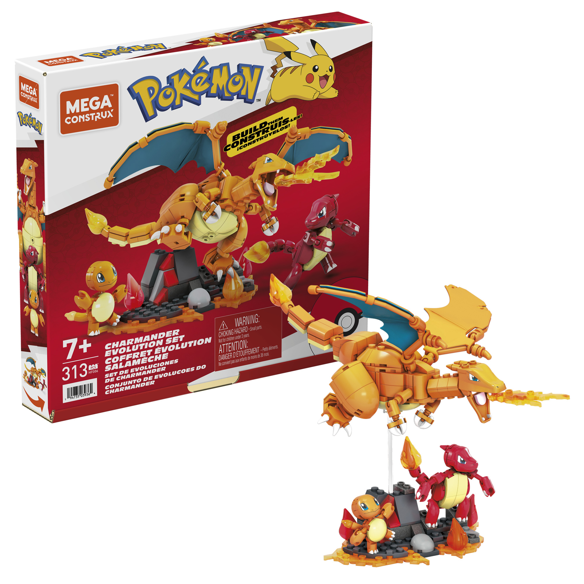 MEGA Pokémon evolučný set - Charmander Mattel