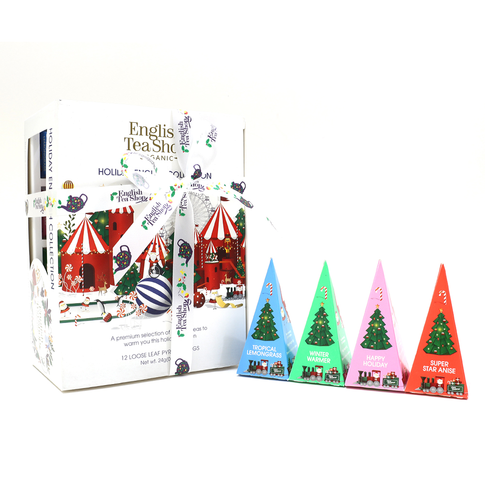 English Tea Shop Bio Biela vianočná kolekcia, 12 pyramíd