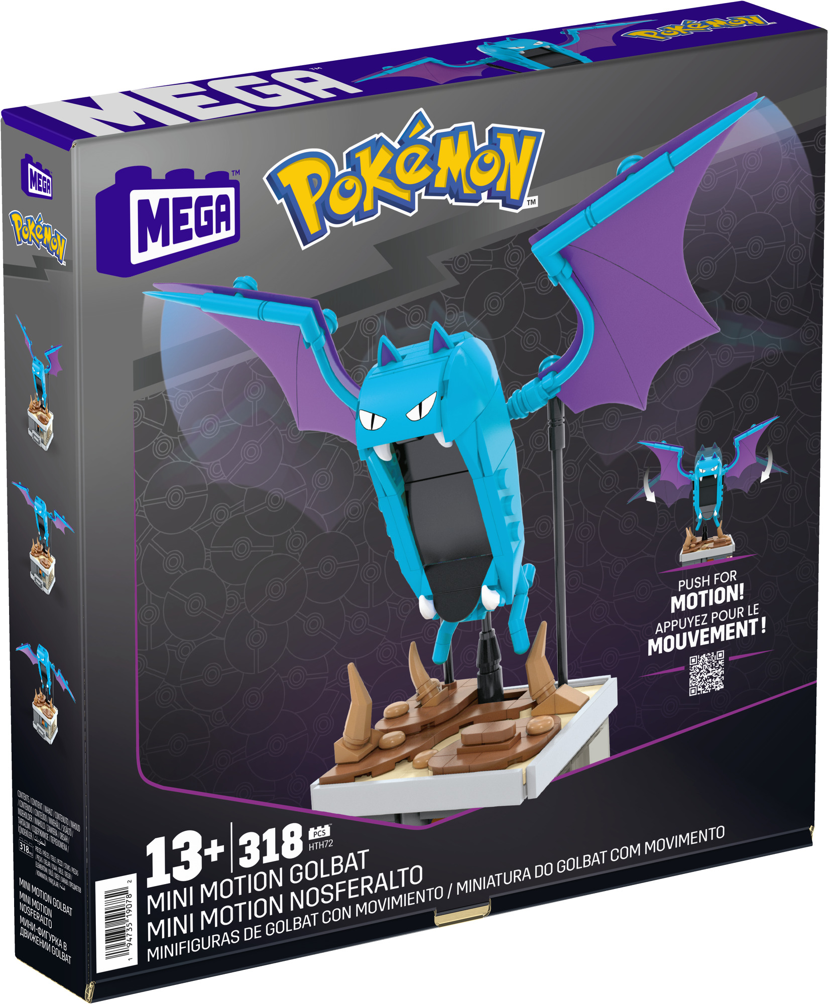 MEGA Pokémon mini pohyblivá figúrka - Golbat Mattel