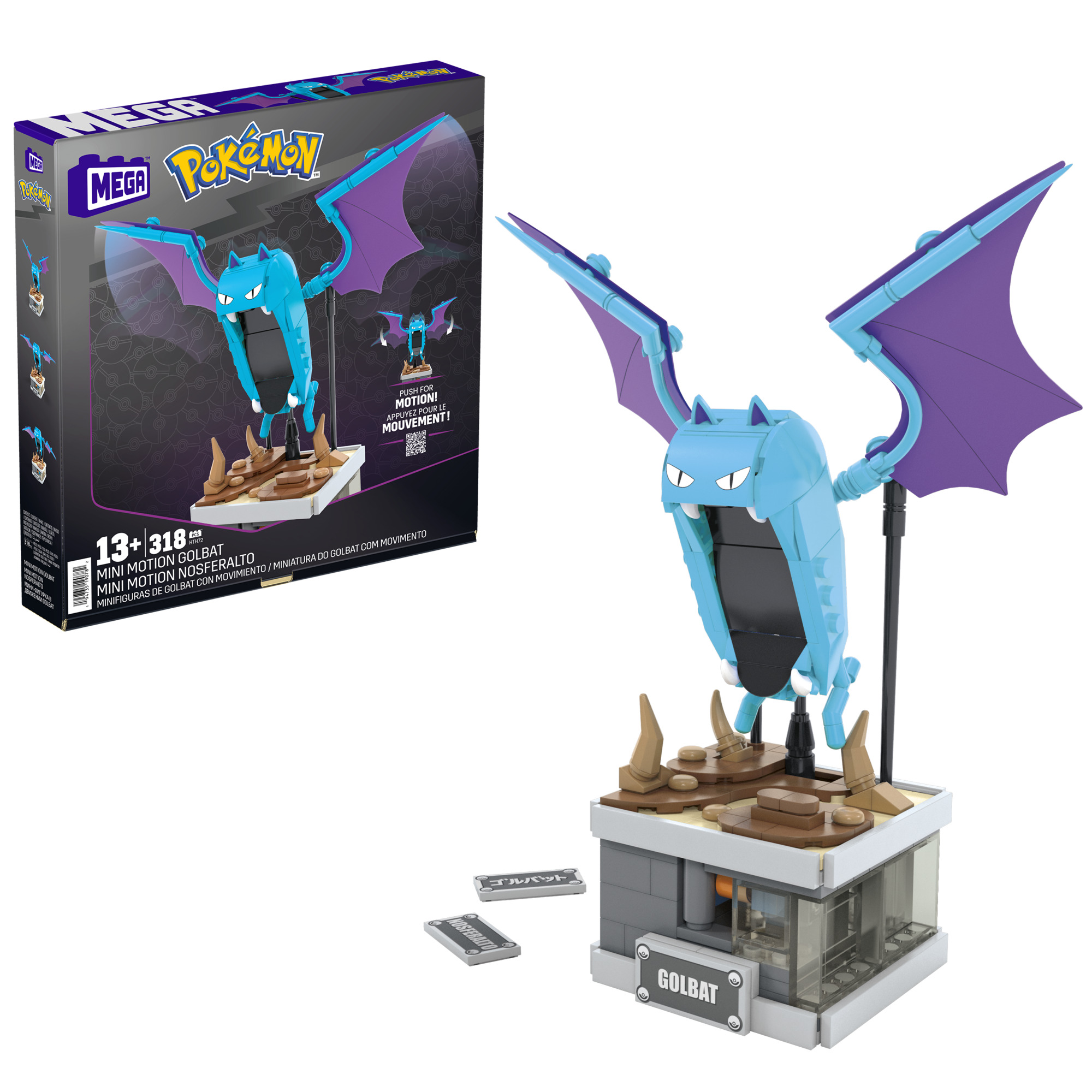 MEGA Pokémon mini pohyblivá figúrka - Golbat Mattel