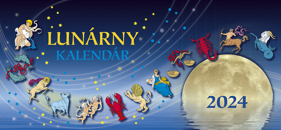 Lunárny set 2024 (Lunárny stolový kalendár, Lunárny nástenný kalendár a