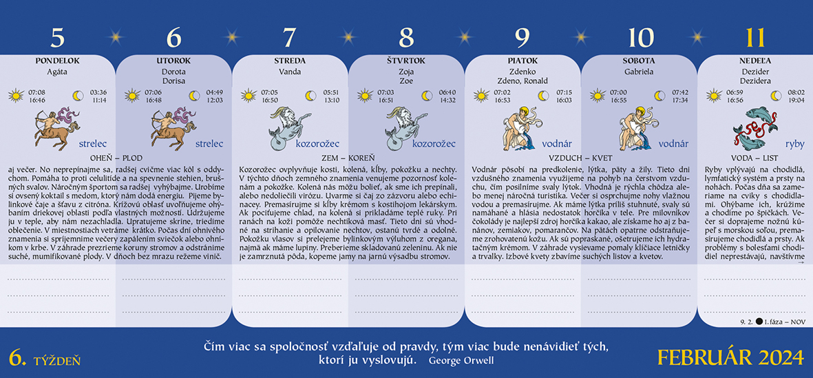 Lunárny set 2024 (Lunárny stolový kalendár, Lunárny nástenný kalendár a Lunárny diár)