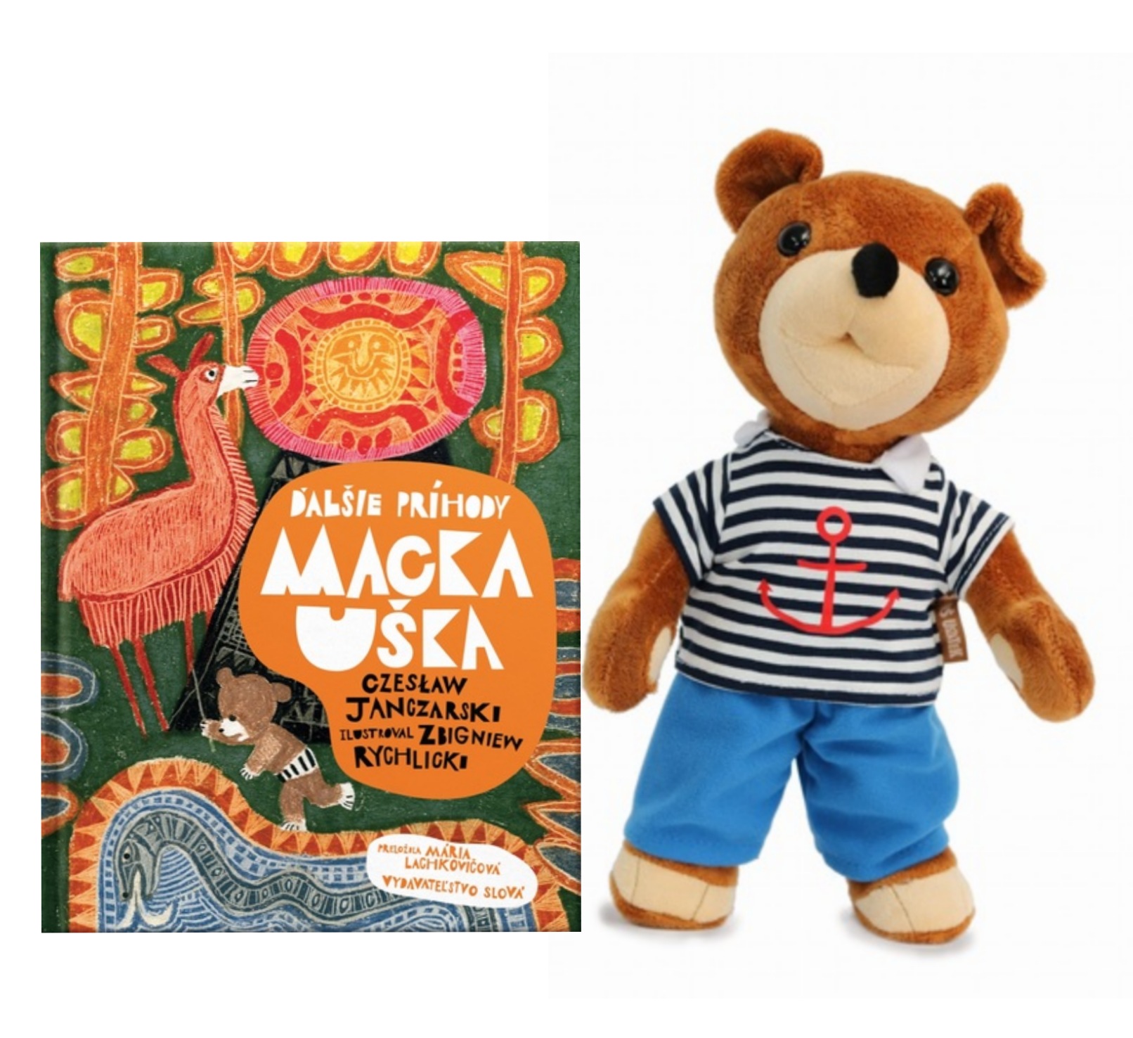 Set Kniha Ďalšie príhody Macka Uška a Plyšový medvedík Macko Uško 30 cm