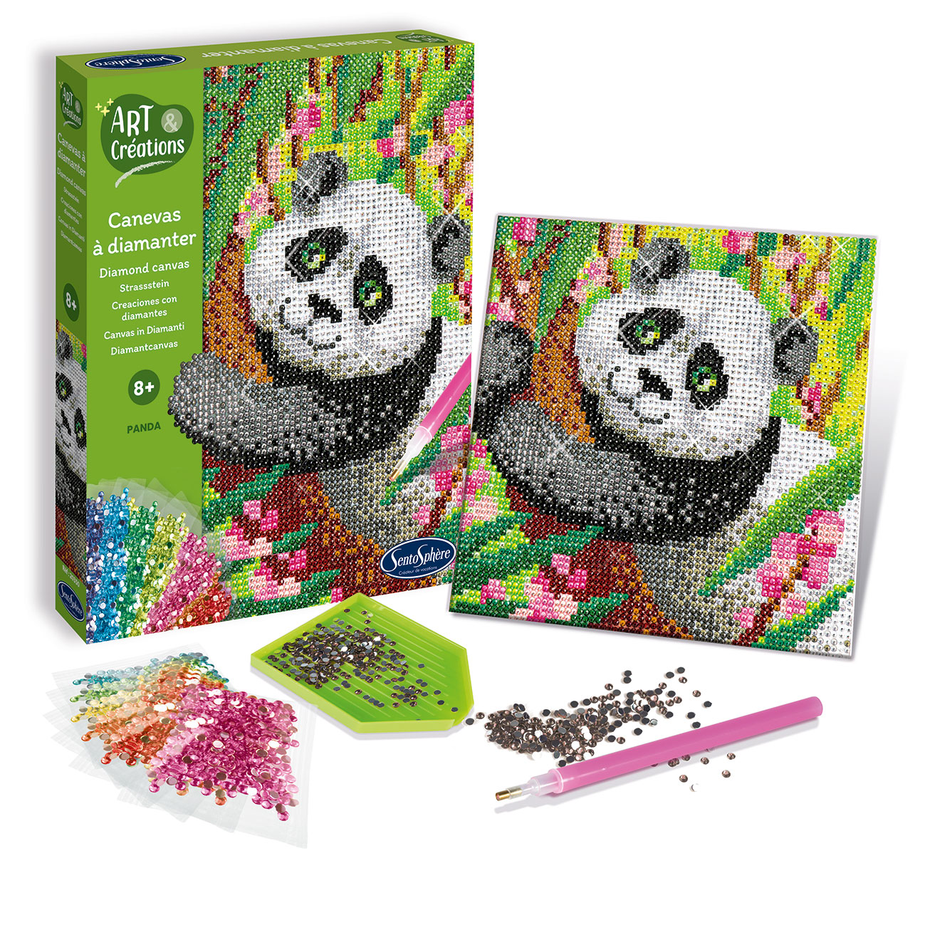 Vykladanie z diamantov Panda