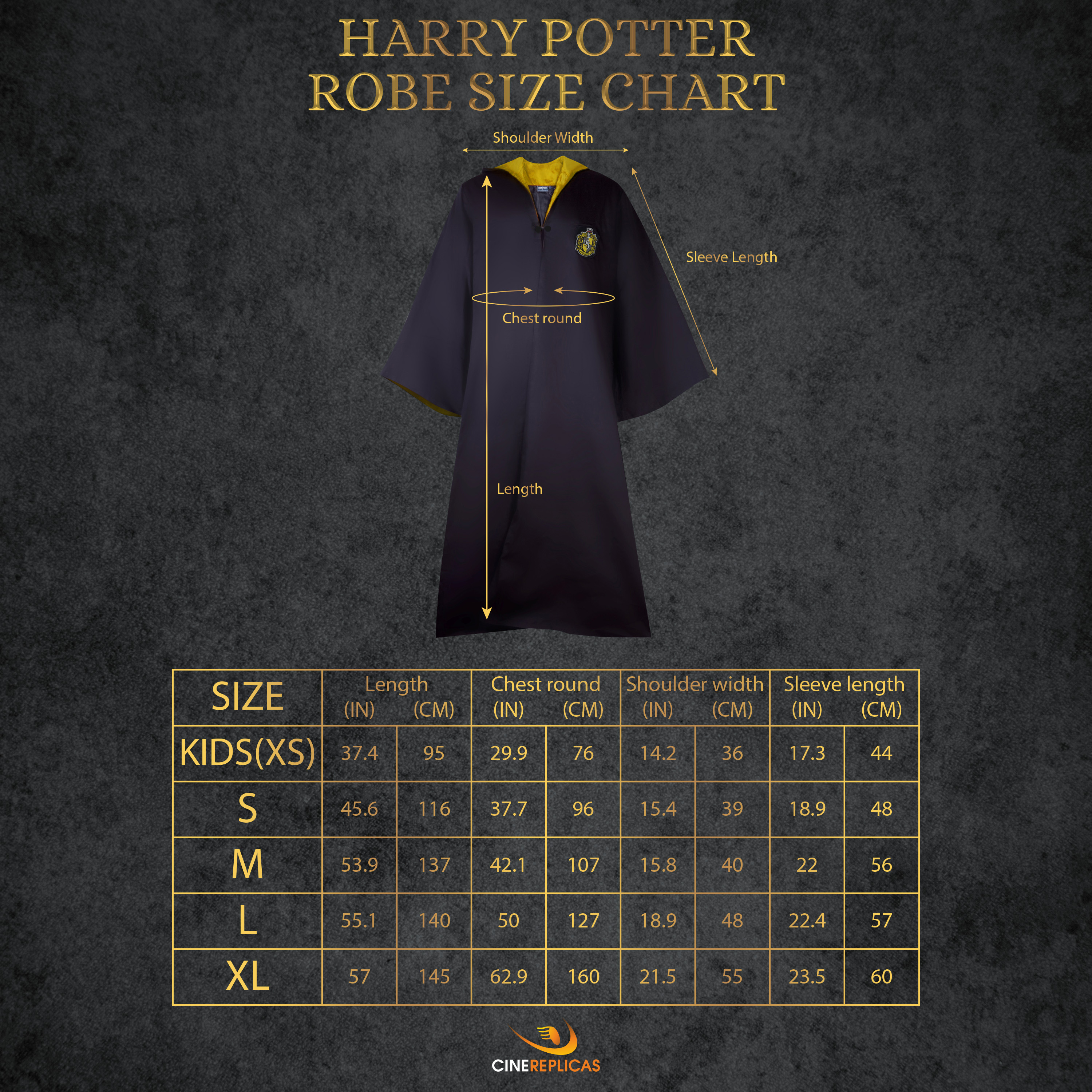 Čarodejnícky plášť fakulty Bifľomor M Harry Potter