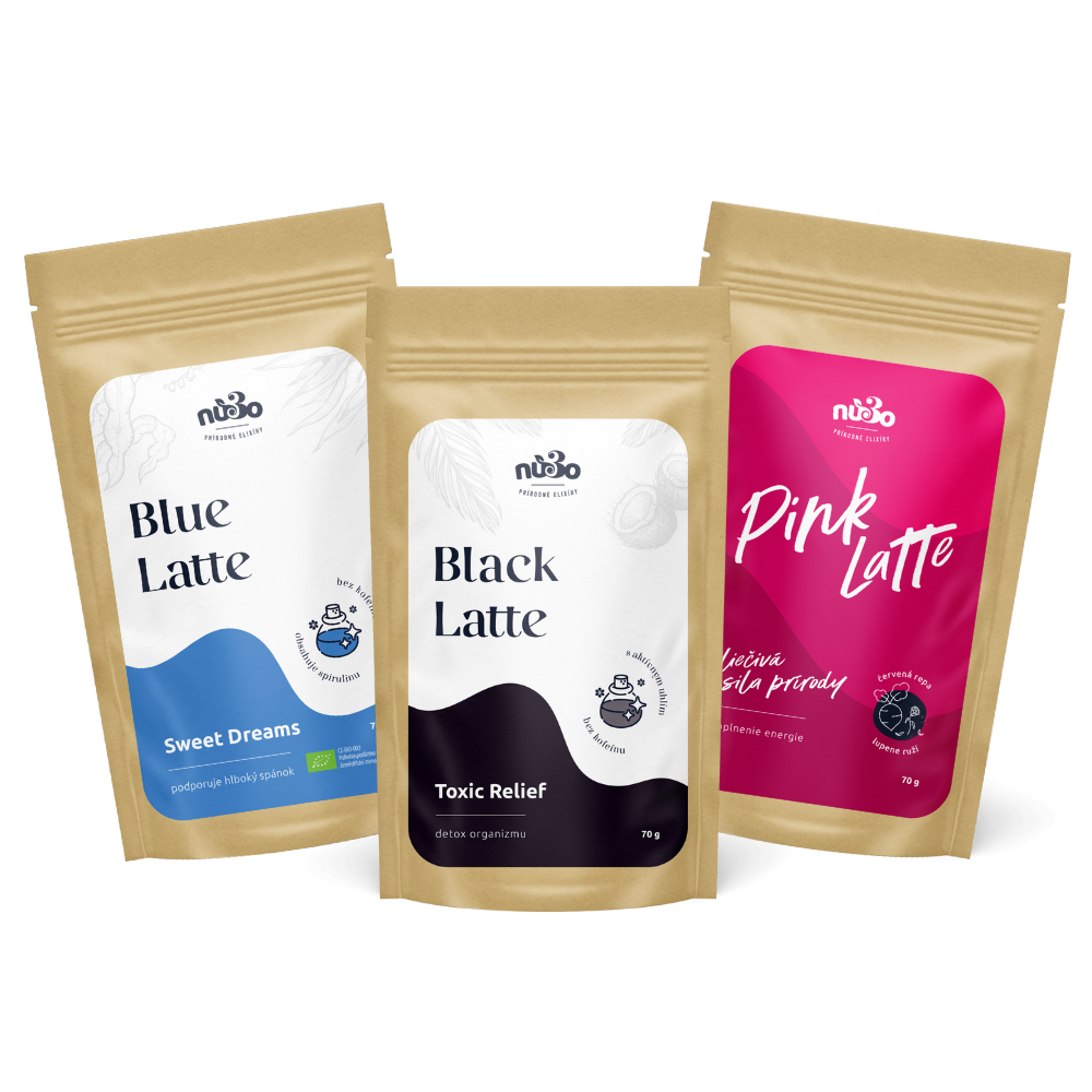 Nu3o Darčekové balenie Pink latte, blue latte, black latte,