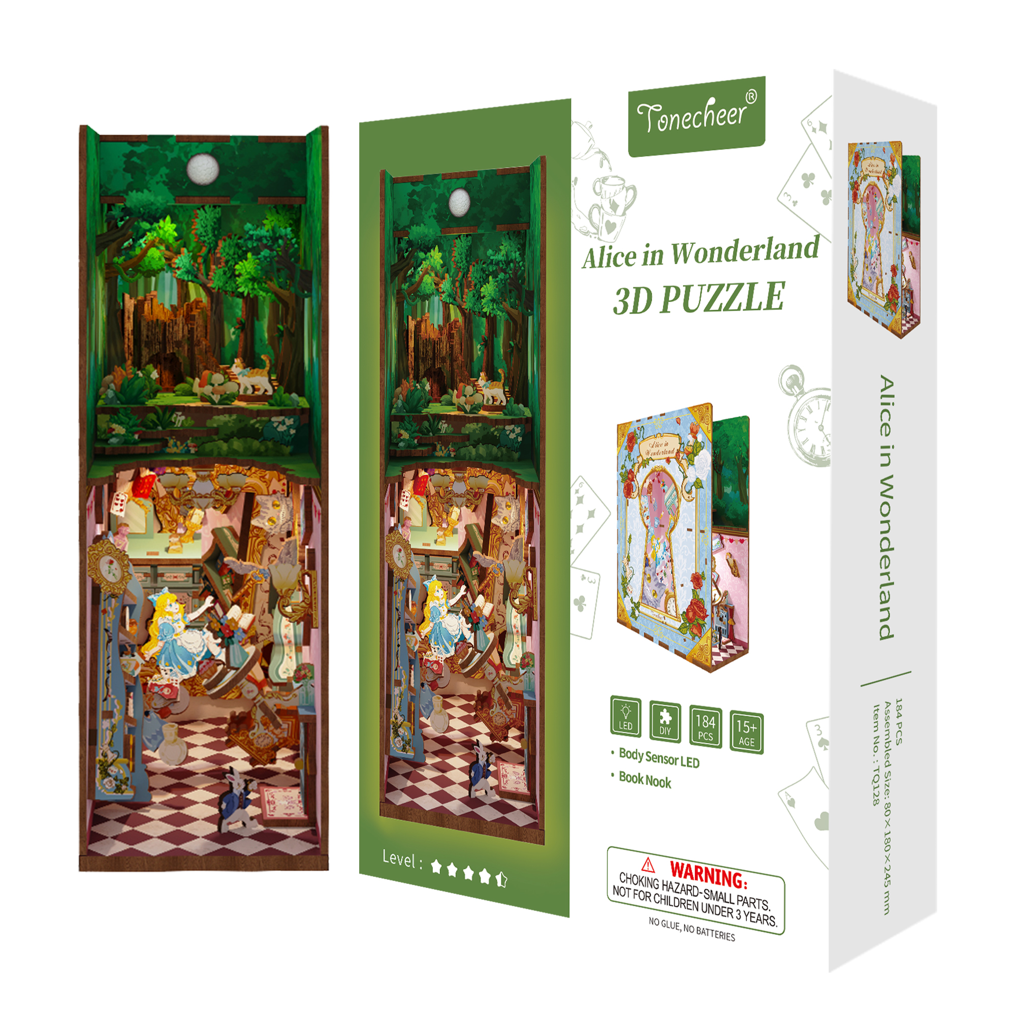 Book Nook - 3D Puzzle - Alica v krajine zázrakov