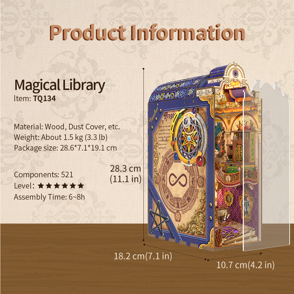 Book Nook - 3D Puzzle - Magická knižnica
