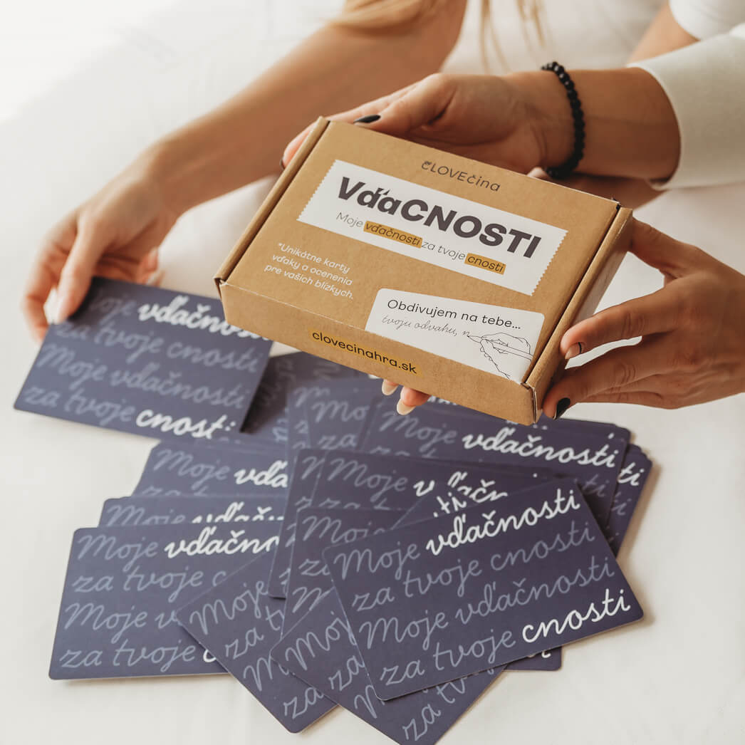 Karty s vyznaniami VďaCNOSTI - moje vďačnosti za tvoje cnosti