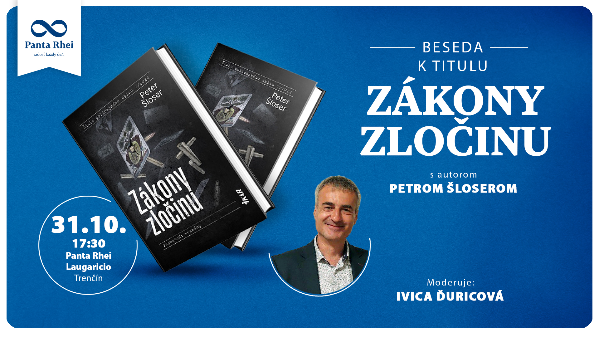 Trenčín: Beseda ku knihe Zákony zločinu s autorom Petrom Šloserom