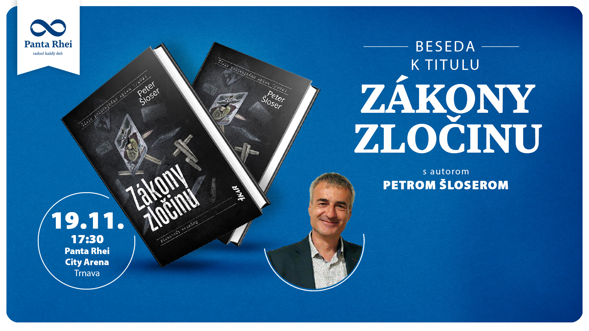 Trnava: Beseda ku knihe Zákony zločinu s autorom Petrom Šloserom