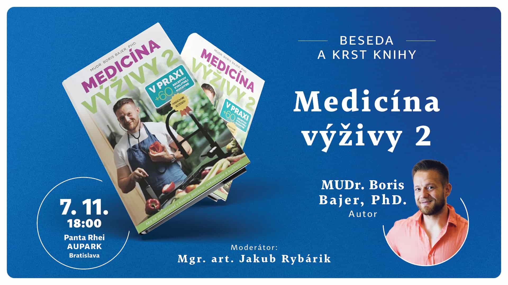 Beseda a krst knihy Medicína výživy 2 Krst knihy Medicína výživy 2