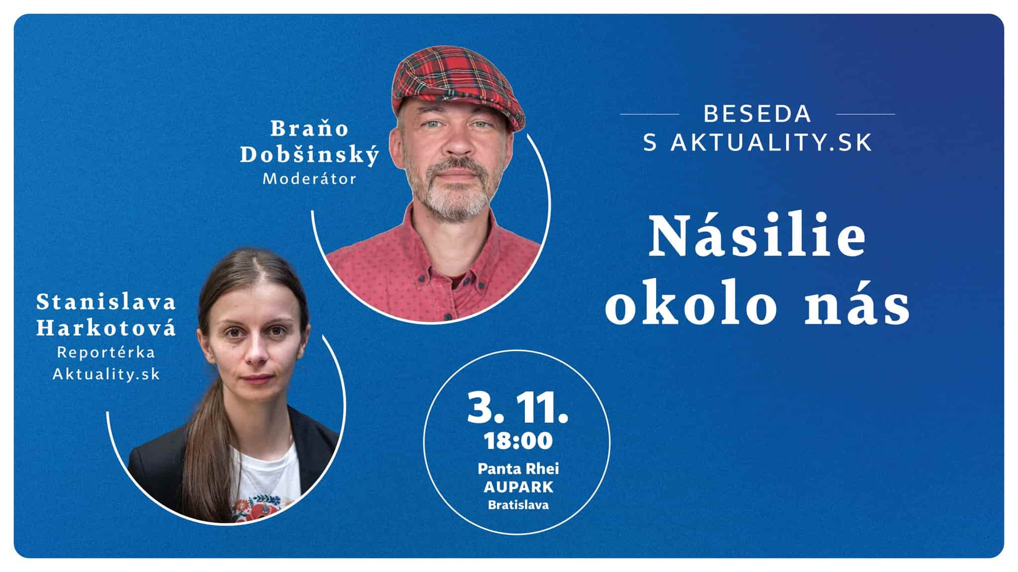 Pútač na Besedu s Aktuality.sk - Násilie okolo nás